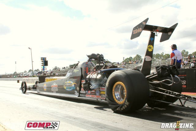 Melissa Hutson qualified third and was paired with Wade Nunnelly for round one. Nunnelly took the starting line advantage but was no match for her 3.75 at 195 MPH run.