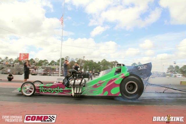 Aryan Rochon drove through a little bit of tire shake to run a 3.87 at 188 taking out Bob Bridges.