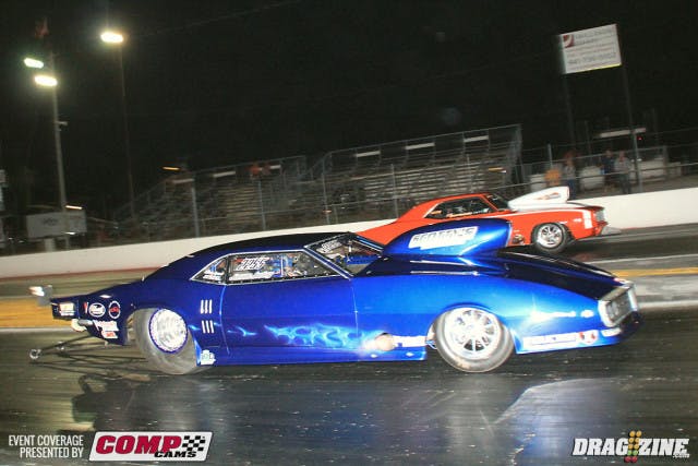 Ken Quartuccio and Jason Juday met up in the final of Induction Solutions Outlaw 632. Both cars had been running well today with Quartuccio having lane choice by virtue of MPH as both racers ran idnetical ET's in the semi finals. Juday knocked the tree down with a .004 reaction but lost a cylinder near the stripe killing some MPH. Both racers stepped it up for the final running weekend bests. A  4.426 for Quartuccio and a 4.462 for Juday with Quartuccio earnign the event win.