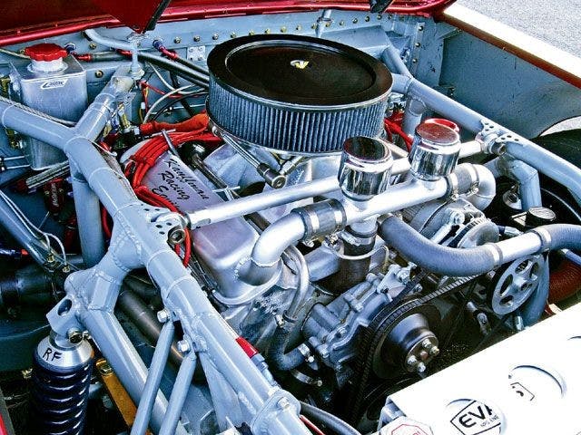 It's 440 ci. motor has since been replaced with a smaller LS3 that outputs 612 horsepower.