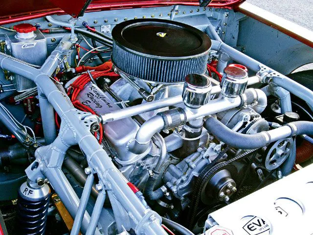 It's 440 ci. motor has since been replaced with a smaller LS3 that outputs 612 horsepower.