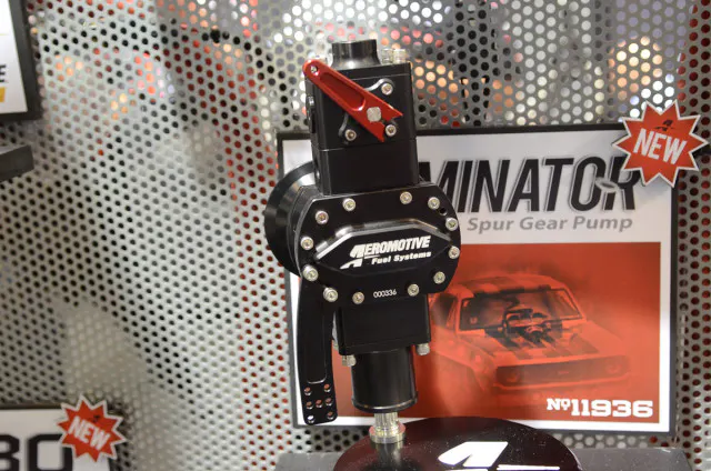 The all-new Terminator pump, designed for use with alternative fuels, such as methanol or ethanol, in drag racing applications.