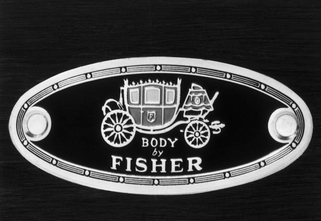 This legendary “Body by Fisher” emblem and its Napoleonic coach stood for the best in mass-produced steel (and fiberglass) passenger-car bodies when it appeared on the door sill step plate of every Chevrolet, Pontiac, Oldsmobile, Buick and Cadillac built before 1985. (Photo courtesy GM Media /Chevrolet Historic Services)