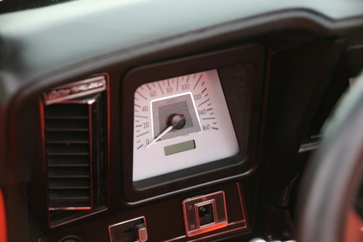White-faced gauges are just enough of a change to give a modern look to the dash.