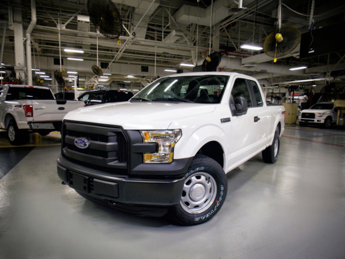 The 2016 Ford F-150 with 5.0-liter Ti-VCT V8 engine offering gaseous-fuel prep option is rolling off the line at Kansas City Assembly Plant, making it the only light-duty pickup capable of running on compressed natural gas (CNG) or propane.