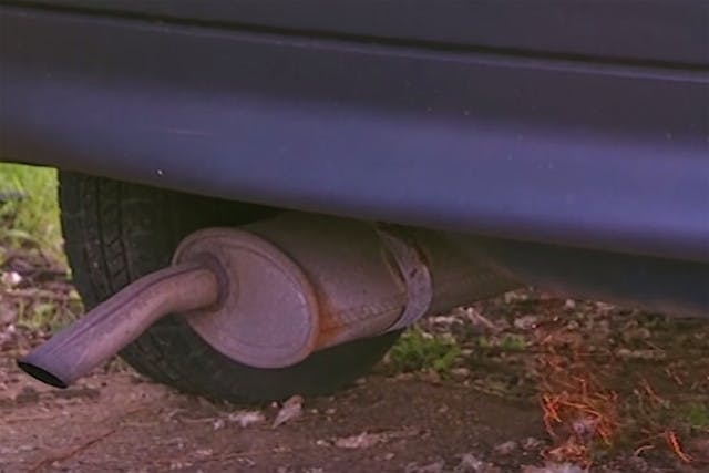 Sparks spit out of the diesel -powered Astra during the emissions test.