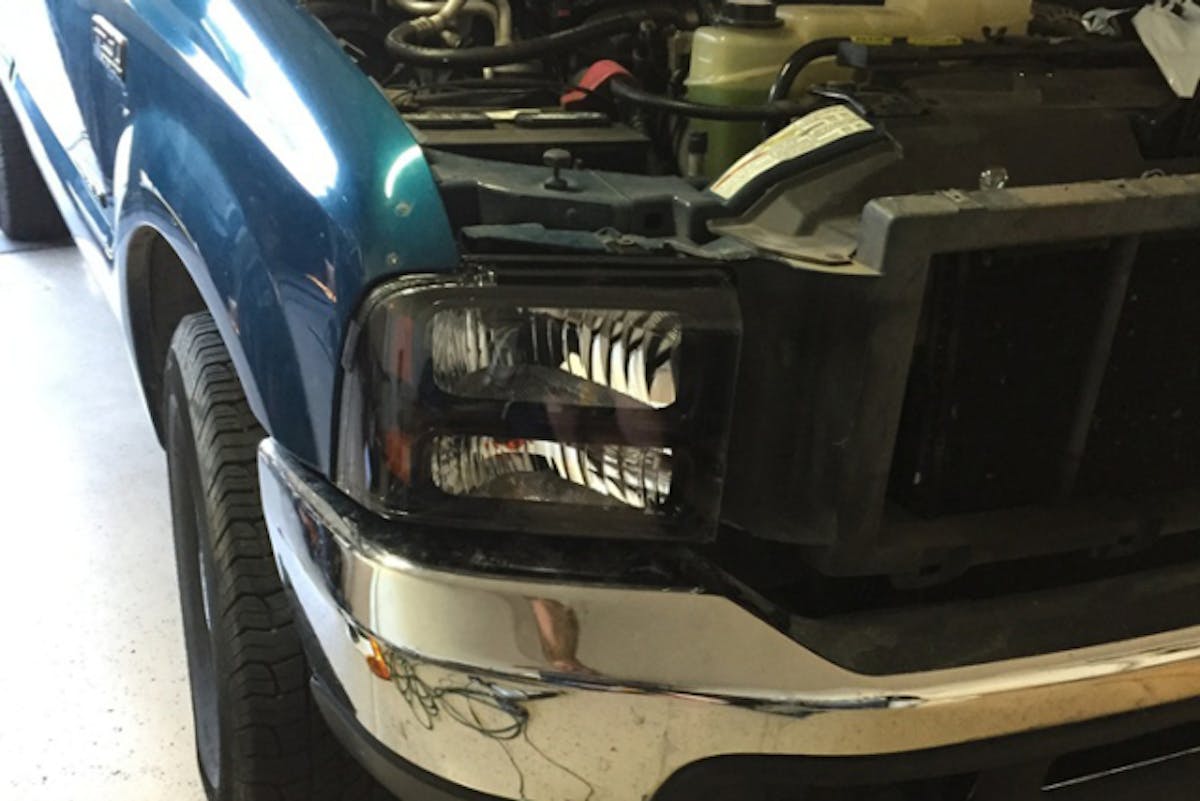 Slowcoupe gave the truck Harley Davidson edition headlights.