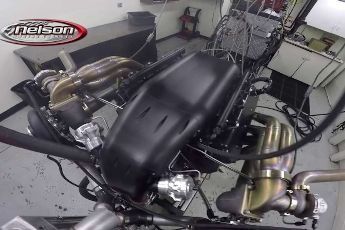 Top view showing the intake and Mirror Image turbos.