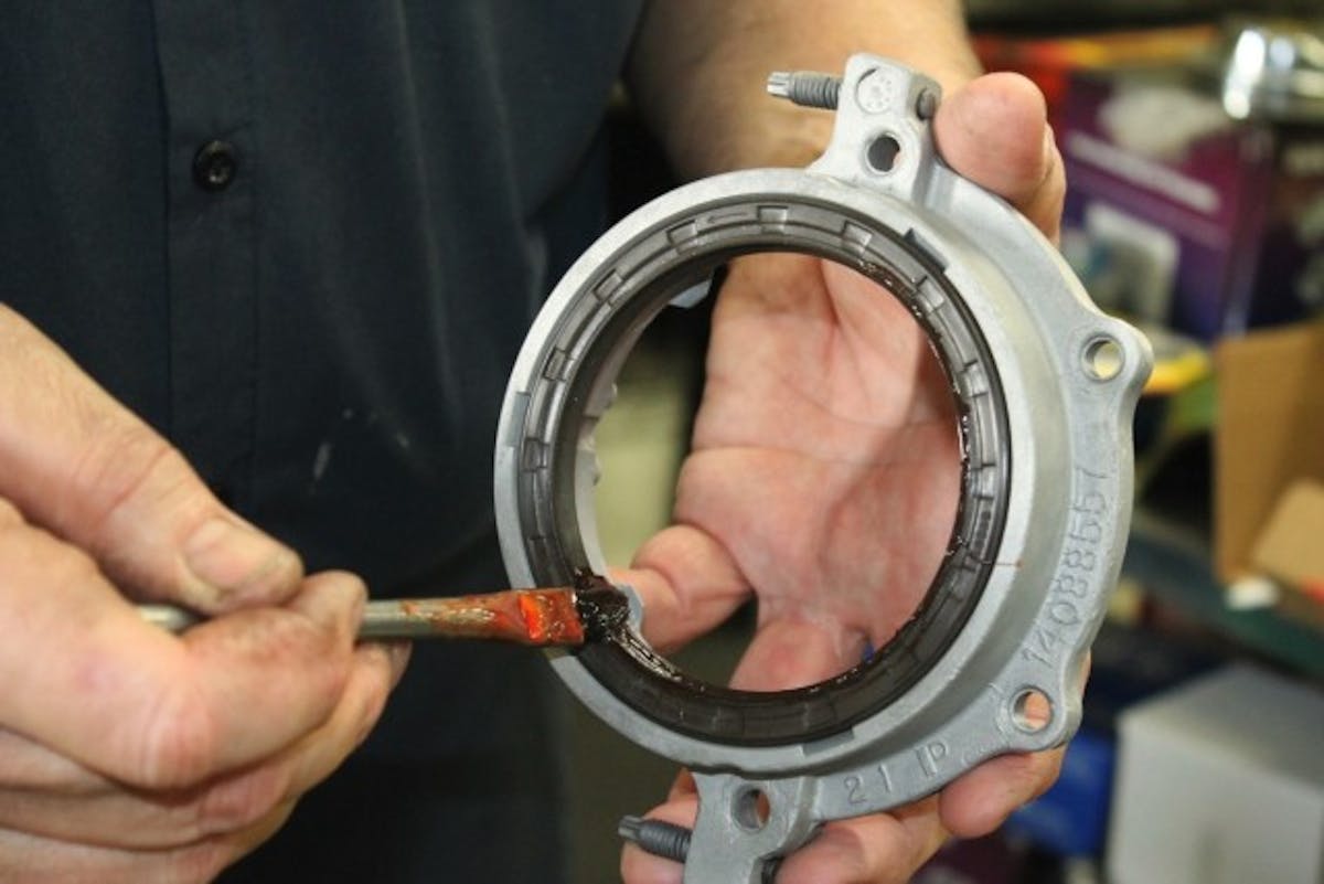 Our block was also manufactured after 1986, and therefore has a one-piece rear main seal. Using this style block also mandates an oil pan to match the set up.