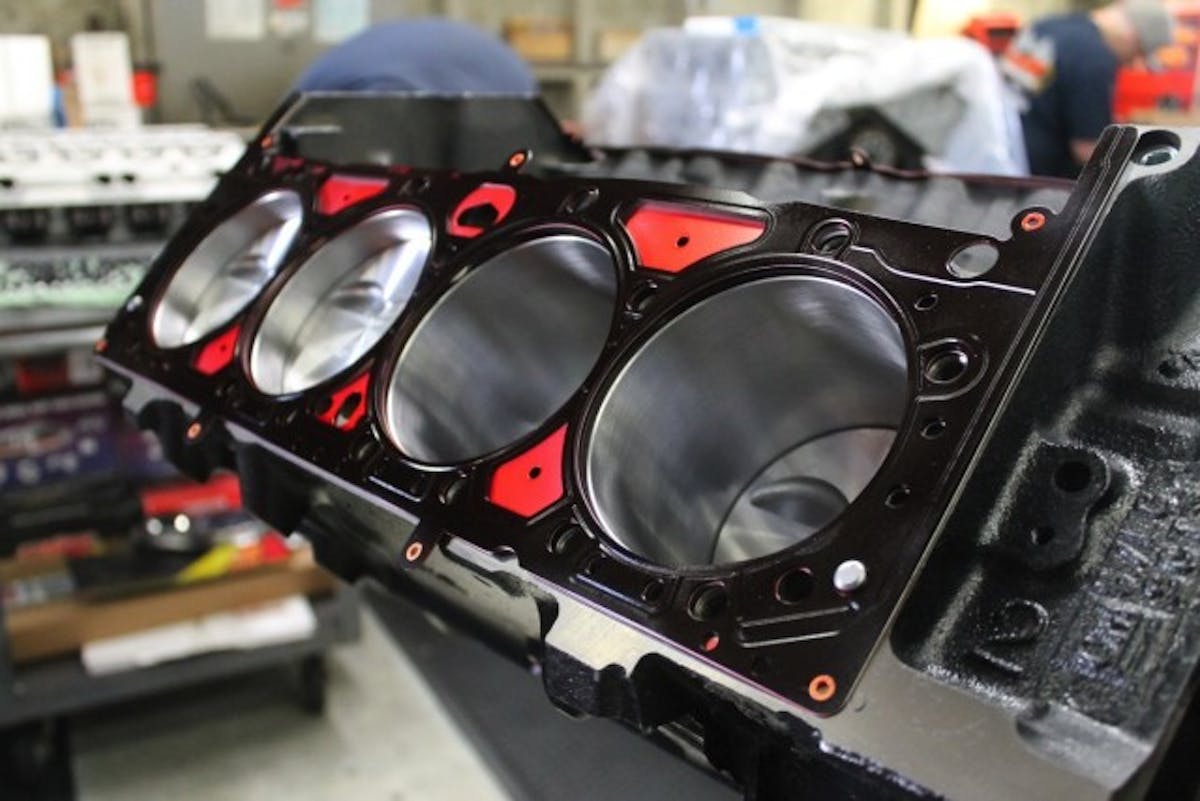 Unlike composite gaskets, which are made of different materials pressed into one solid gasket, an MLS gasket is constructed of three or more pieces of steel that are only attached together at a few points, typically by rivets.