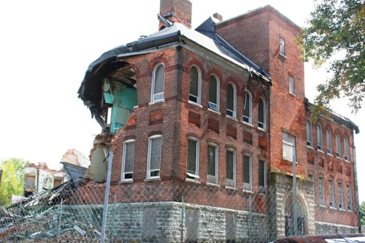 The high school James Dean attended, sadly being torn down to make way for a new school...out with the old, in with the new!