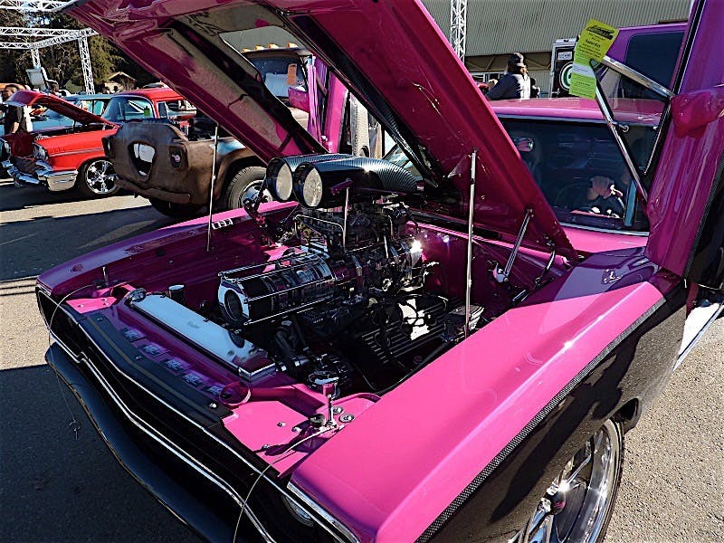 Purple Plymouth monster motor