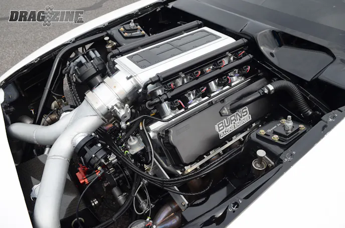 The centerpiece of this three-second terror is a 570 cubic-inch, 481X with alan Johnson Stage 3 cylinder heads, built by Jeff Burns Racing Engines, producing enough power to propel the 3,200 pound car to 200 mph in 660-feet.