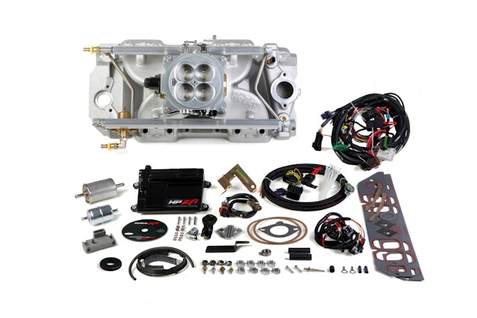 Holley's MPI system. The 4150 style manifold from this kit was used for the tests.