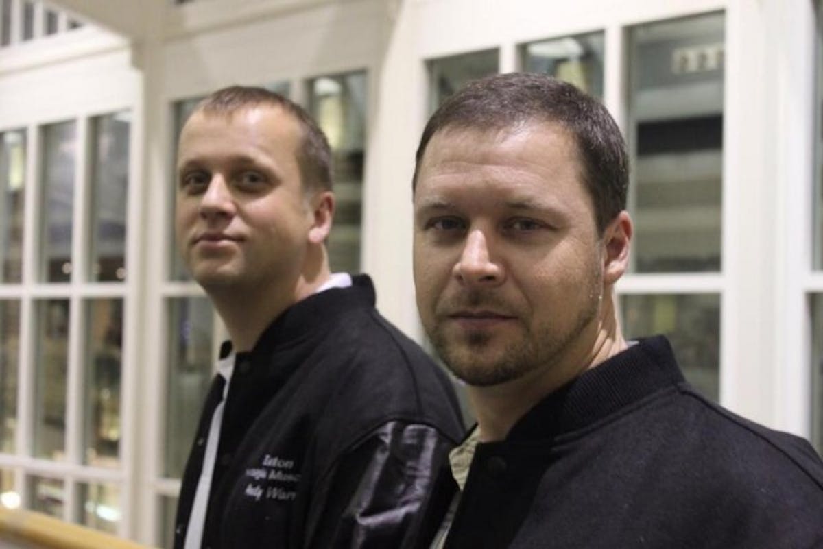At NMCA races, it's a family affair for the Warren family. John's brother Andy, sen here behind John, also races in the NMCA in the Nostalgia Muscle Car class. 
