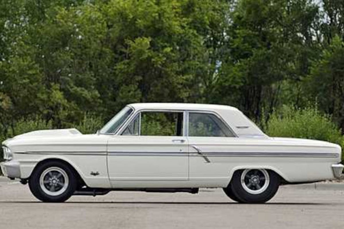 The Fairlane cut a significantly different figure in Thunderbolt guise than it did in standard trim, particularly do to the eye-catching "teardrop" fiberglass hood.
