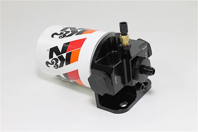 We also decided to use a K&N oil filter (PN. HP-3001). It's protected by a heavy-duty outer shell that guards against rock and stone damage and provides over 550 psi hydrostatic burst strength, and its resin-impregnated filter media can trap contaminants as small as 10 microns.