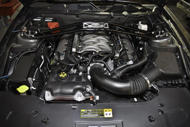 Here's an image of Project Wild E Coyote's 5.0-liter V8 engine from 2011 when it was brand new.