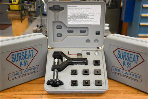 The SurSeat P-51 is designed for use with larger lines, and features a yoke that allows it to be mounted in a vise for added stability while in use.