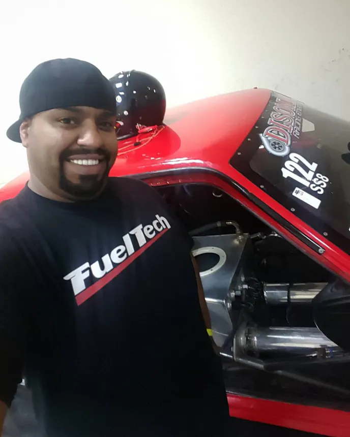 tuner Abdullah Alshatti, who had previously driven the red Mustang in its record-setting endeavors in Qatar.