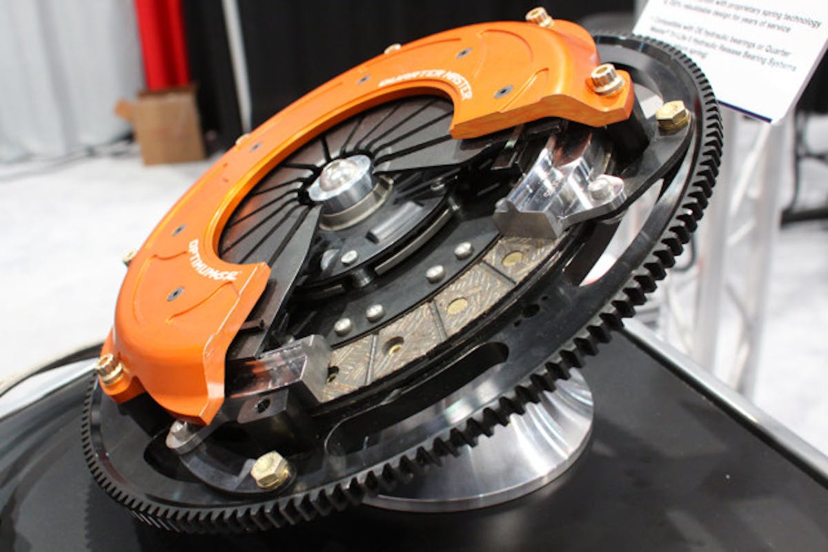Check out this cutaway of a Optimum-SR clutch from Quarter Master which features a billet aluminum lightweight flywheel.