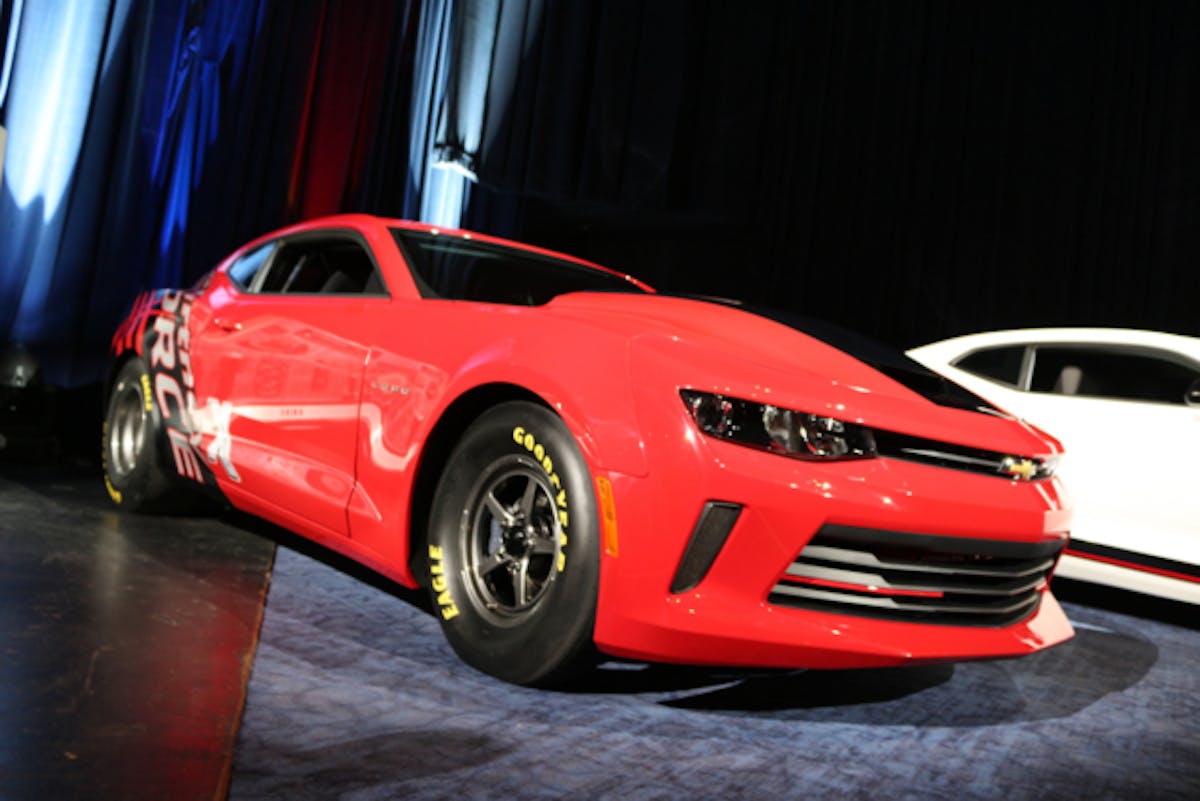 Check out all of the details on GM's hand-built drag racer here.
