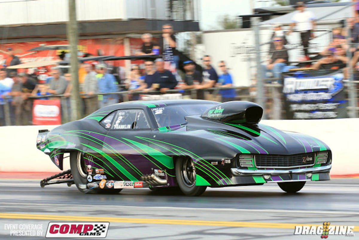 Tommy Franklin improved his performance in the second session running a 3.74 at 203 MPH for his first session 3.82.