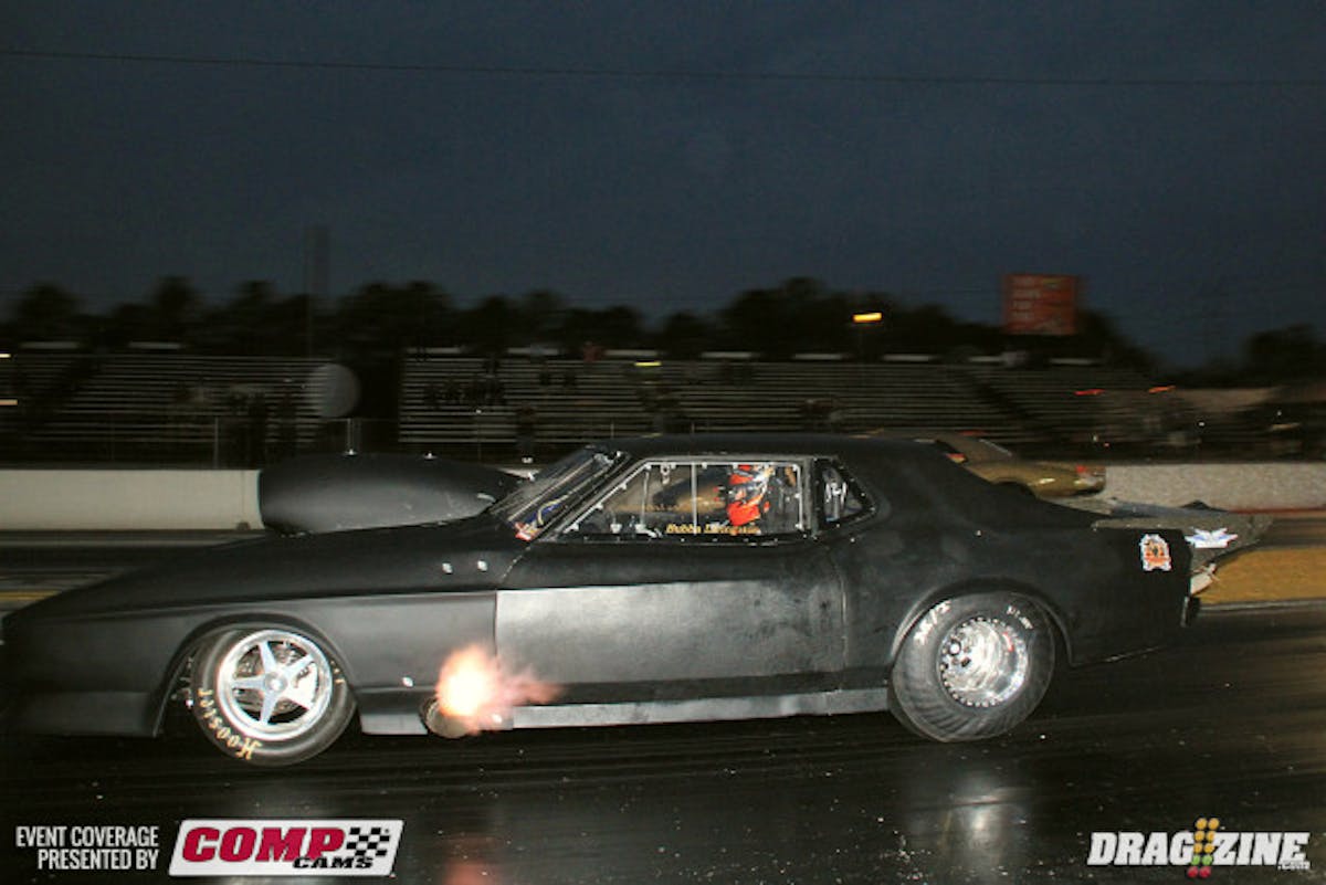 The Pro Drag Radial final was Scott King and Dewayne Mills with King getting the holeshot in the  KTR Golden Retriever. He would run a best of weekend and a new best ET for the car with a 3.962 at 191.08 MPH but it wasn't enough to hold off the top end charge of Mills' twin turbo monster. Mills ran a 3.917 at 208.09 taking the win in the first side by three second match on radials here at Bradenton.