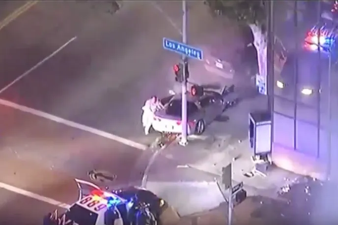 The 2013 police shooting came after the chaotic end of a long, high speed chase through Los Angeles streets. Driver Brian Beaird was shot after exiting the Corvette unarmed.