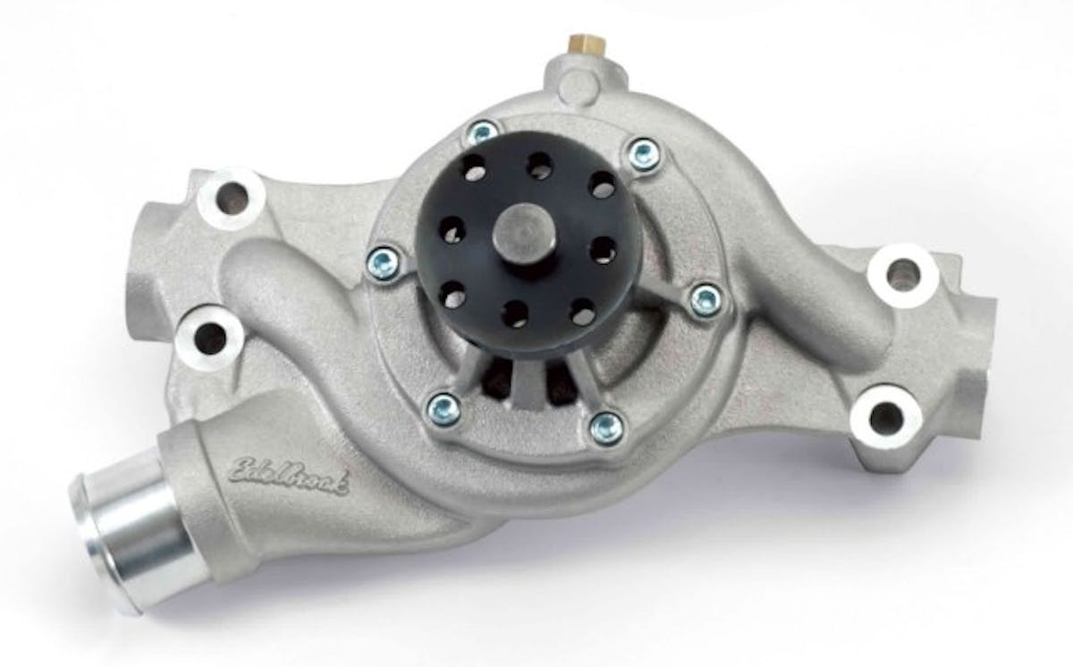 Mechanical water pumps like the Victor Pro Series from Edelbrock for small block Chevys (PN. 8827) have had decades of development to fine tune their design to make them essentially bulletproof. While their belt driven, block-mounted design has some potential disadvantages, their durability and low cost often outweigh those drawbacks in many cases. 