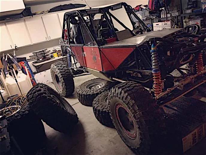 Tight corders did not hold back the team from working on the car.