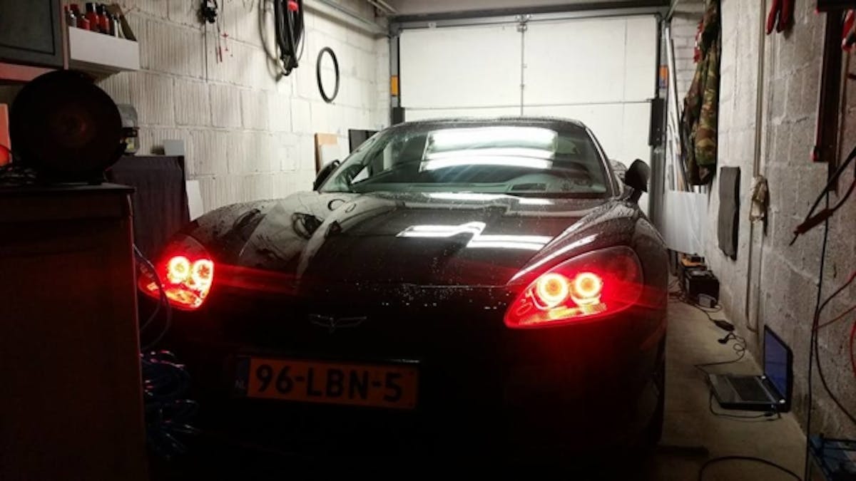 Bjorn isn't kidding when he says he works out of a small garage.