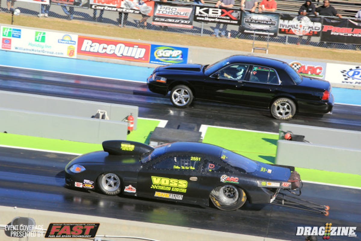 Outlaw 632 racer Dillon Voss made an attempt this afternoon but looked like it stuck hard and rolled over the tires which broke loose just after this shot was taken.