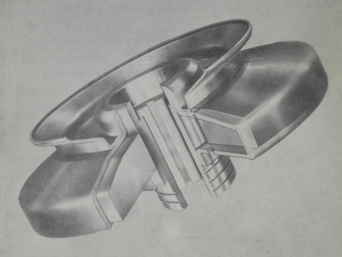 An artist's rendering of the torsional viscous damper.