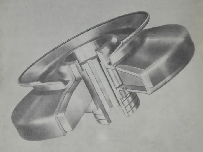 An artist's rendering of the torsional viscous damper.