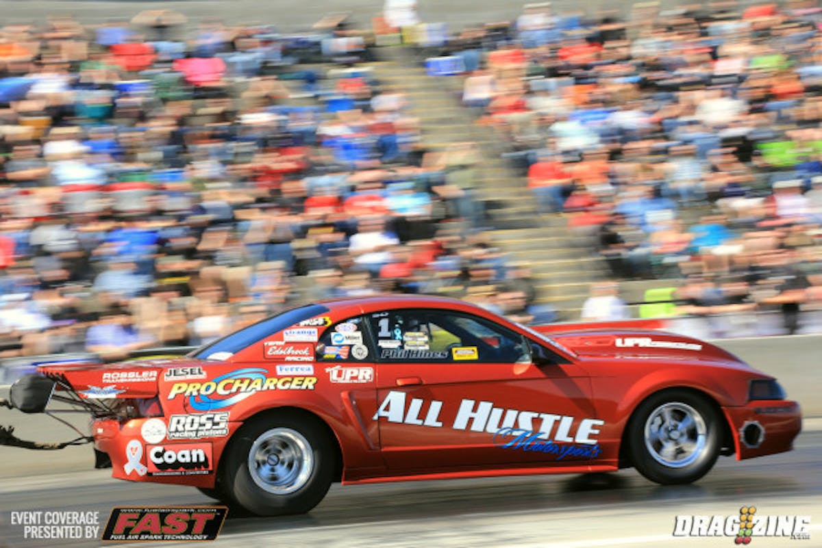 Phil Hines ran well this morning with a 4.47 at 173 on a nice straight run. All Hustle Motorsports is new on the car for 2016.