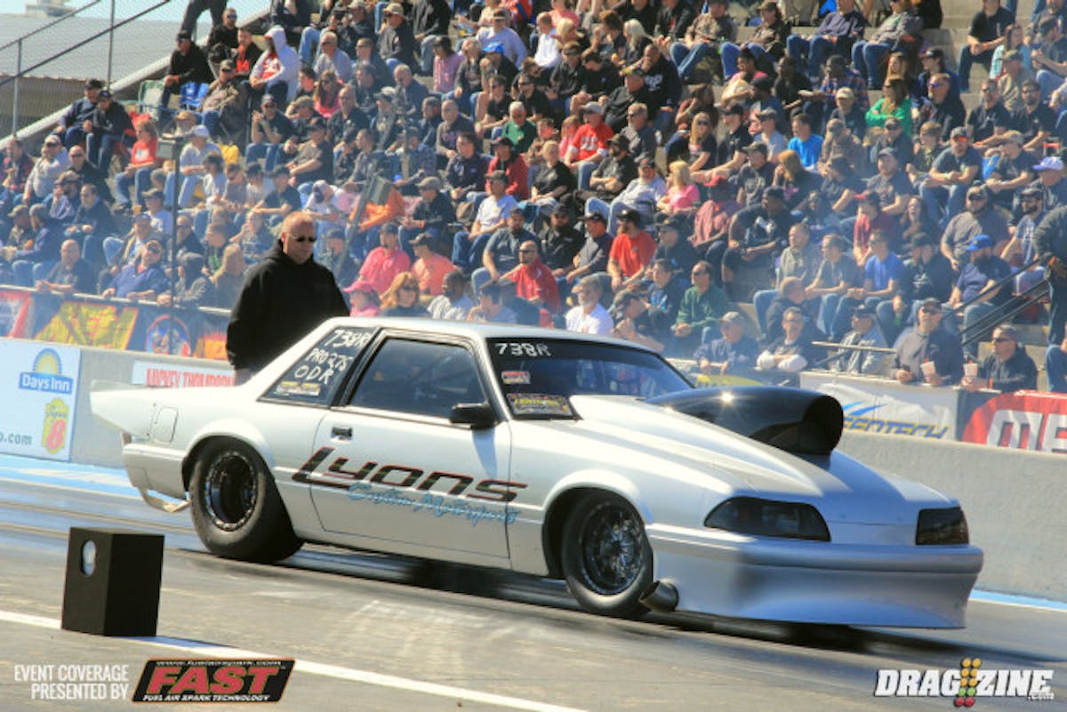 is new car out of Tim Lyons shop belongs to Richard Regan and sports 738 cubic inch bullet from Fulton Racing Engines. His 4.34 at 167 has the team happy after just the fifth pass on the car.