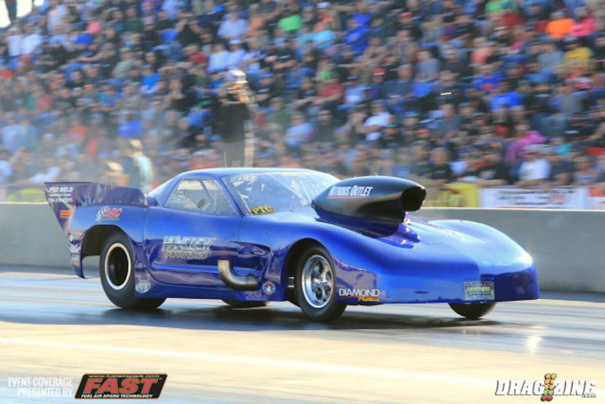 Jamie Hancock had yet to make a good pass in qualifying before the round and managed a 4.07 at 184 putting him nineteenth in class and the last car in the 4.0's after three sessions. He improved to a 3.994 at 186.26 landing eleventh behind Chris Daniel who qualified tenth by virtue of his 197 MPH out the back.