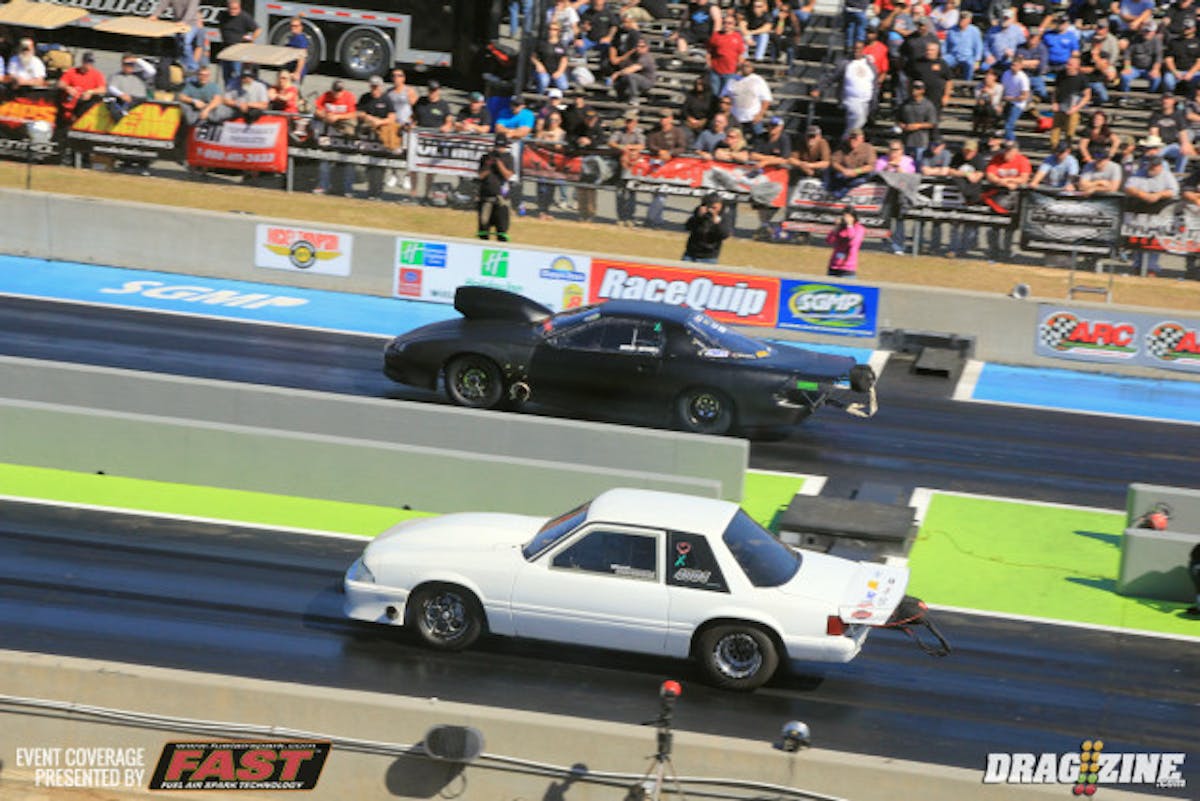 Barry Mitchell is running well in his new car debut sporting an 800 cubic inch beast from Fulton. His best was in Q2 of Outlaw Drag Radial with a  4.17 at 181 putting him second in class.