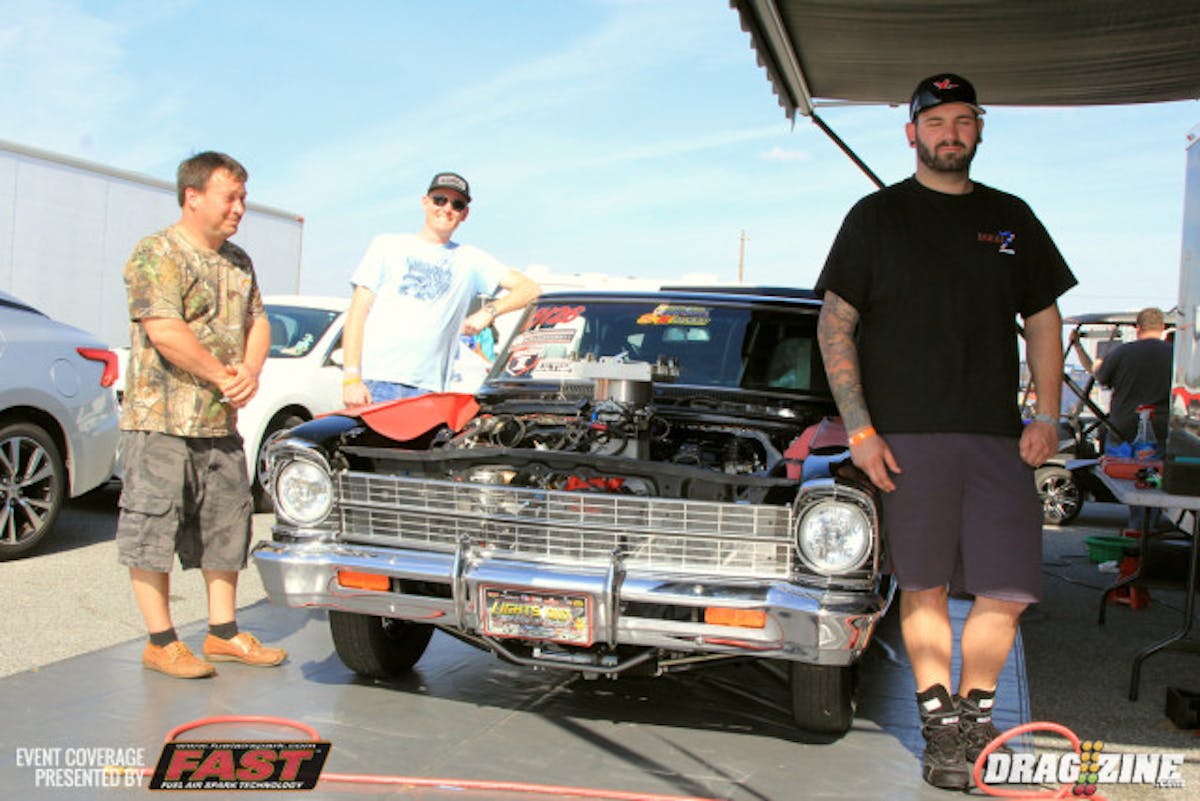 Joe Albrecht has his Extreme Racing Engines/Thriftway Auto Body and Chassisworks Chevy II here in Ultimate Street  and was qualified fifth with a 4.92 at 140 after one session.  Apbrecht won the US Street Nats in Ultra Street atBradneton last year and has been a best of 4.89.