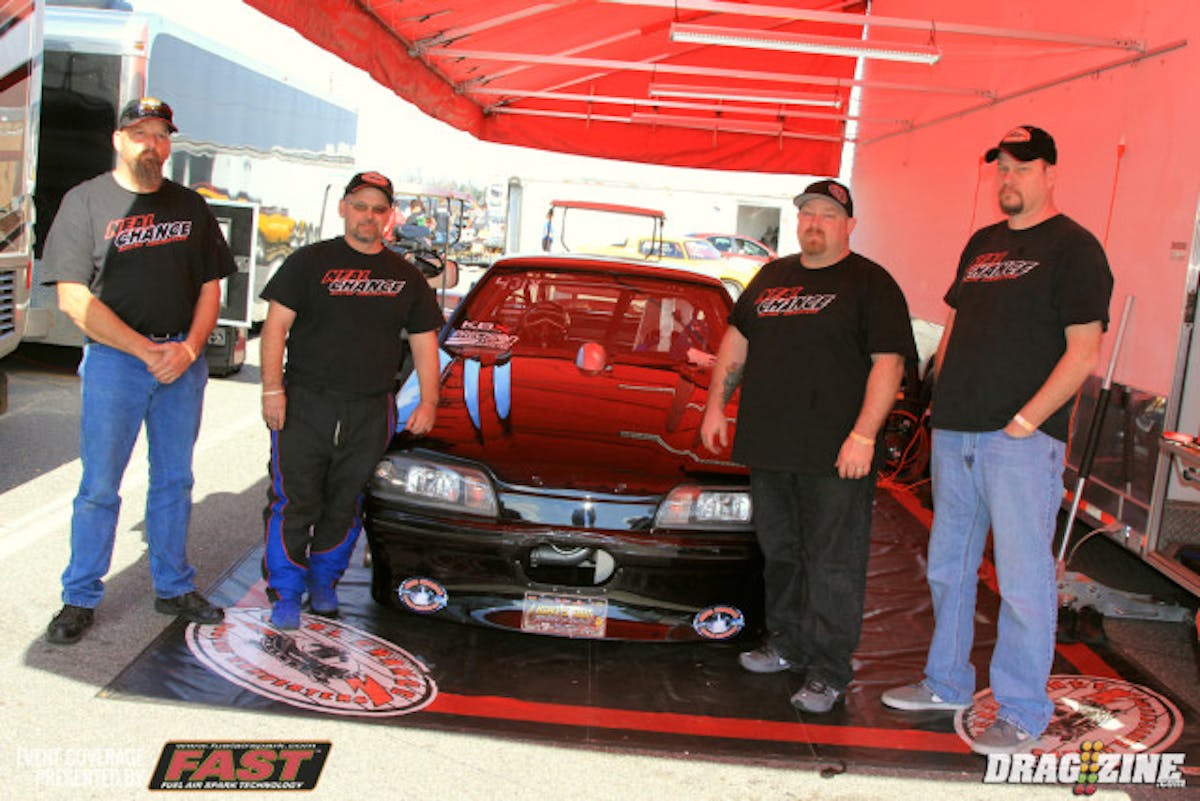 Marty Chance is back to racing after a near eight year hiatus with his old Extreme Street Mustang converted to X275 trim and showed up here with no testing. Chance is pleased with the performance so far running a 4.60 at 154 after three rounds. Disomma Racing Engines provides the power after being fed with an F1-R Procharger and tuned by Nick Bruder with chassis set up from Josh Lindsey. “Without my crew this would not have happened so I have to thank Curtis Price, Doug Botkin and Alan Belew.”