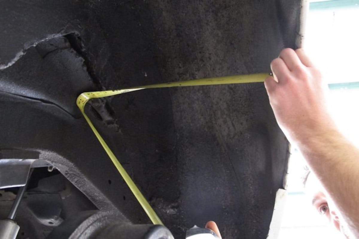 The first measurement we took was to verify our overall width. This will let us know how wide our tire's section width can be.