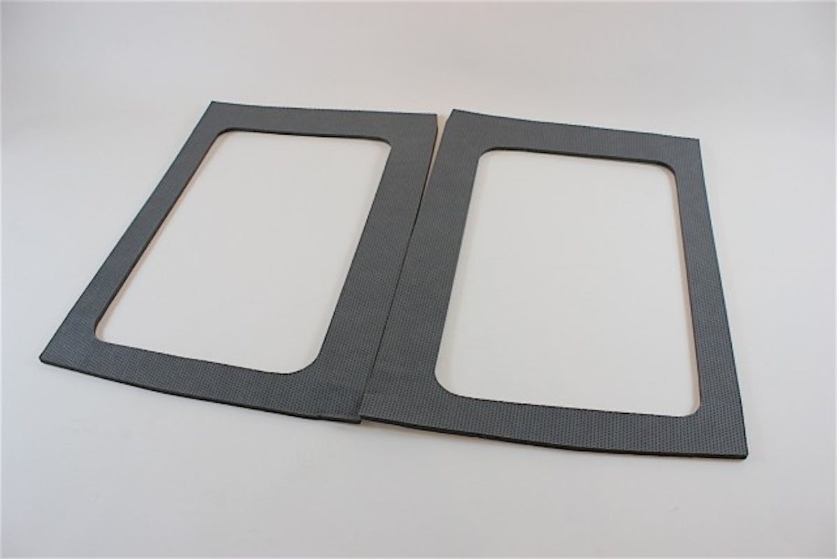 The side window kit surrounds the side windows of the Jeep hardtop, adding to the sound-dampening effects of the headliner kit.