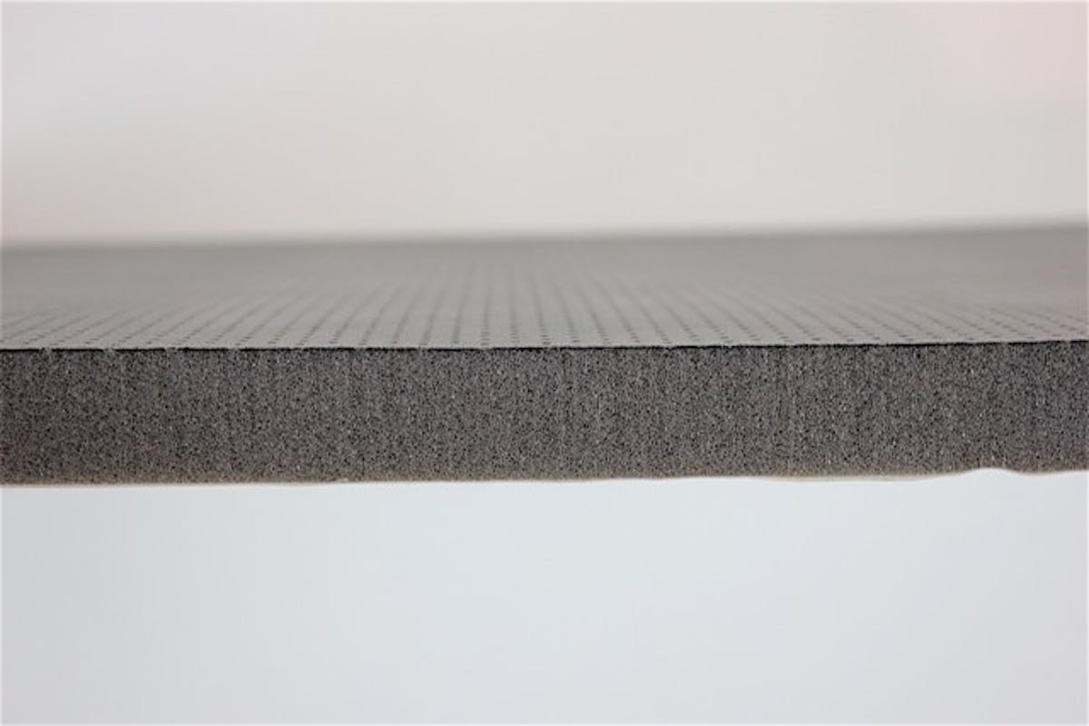 This profile shot shows the thickness of the headliner kit pieces, measuring over an inch and made up of 