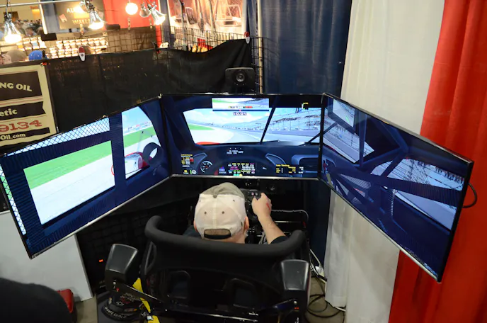 The Central States Region Super Cars series brought put this cool iRacing simulator, complete with a racing seat mounted on hydraulics that would follow the on-screen action.