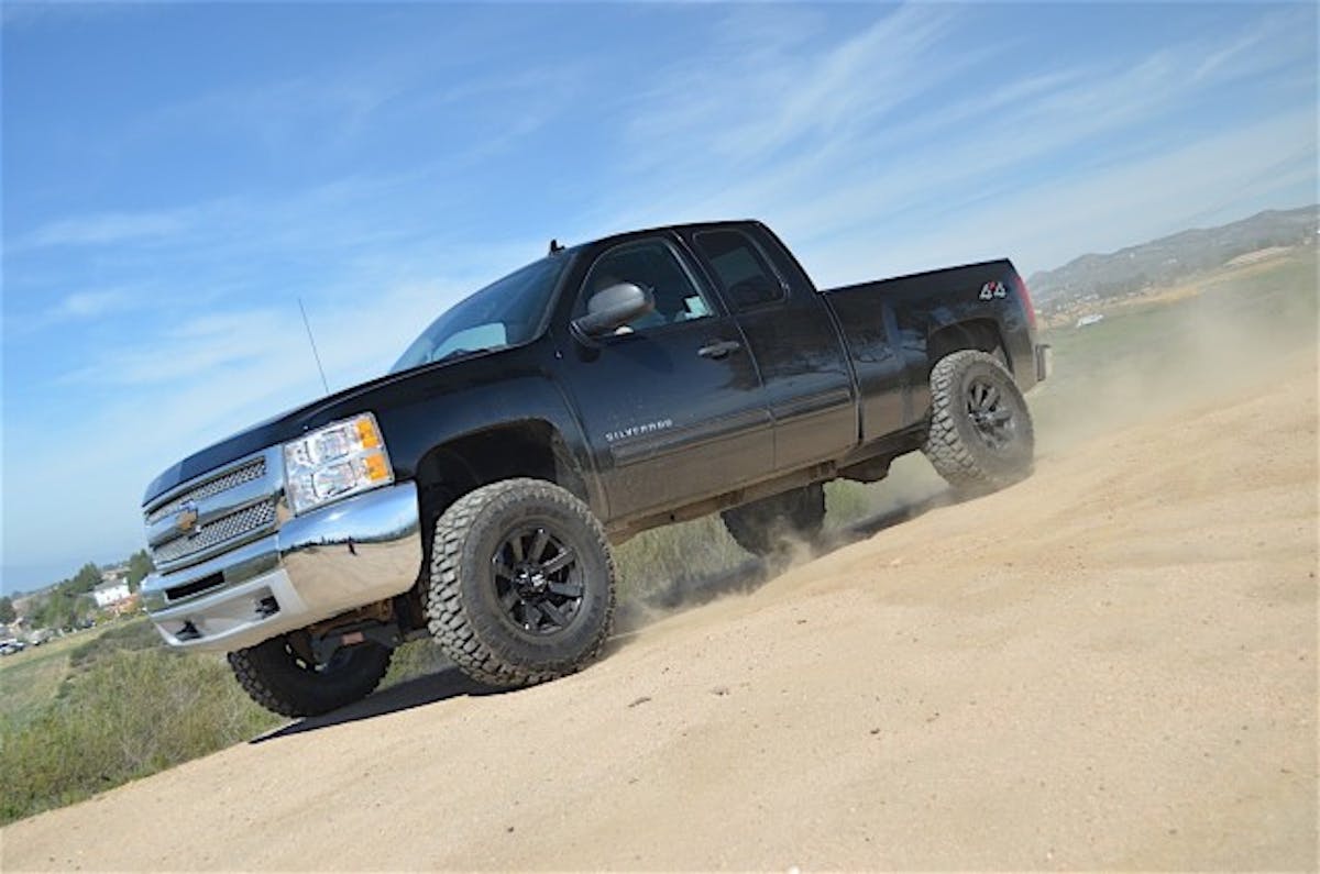 The truck out doing what it was made to do.