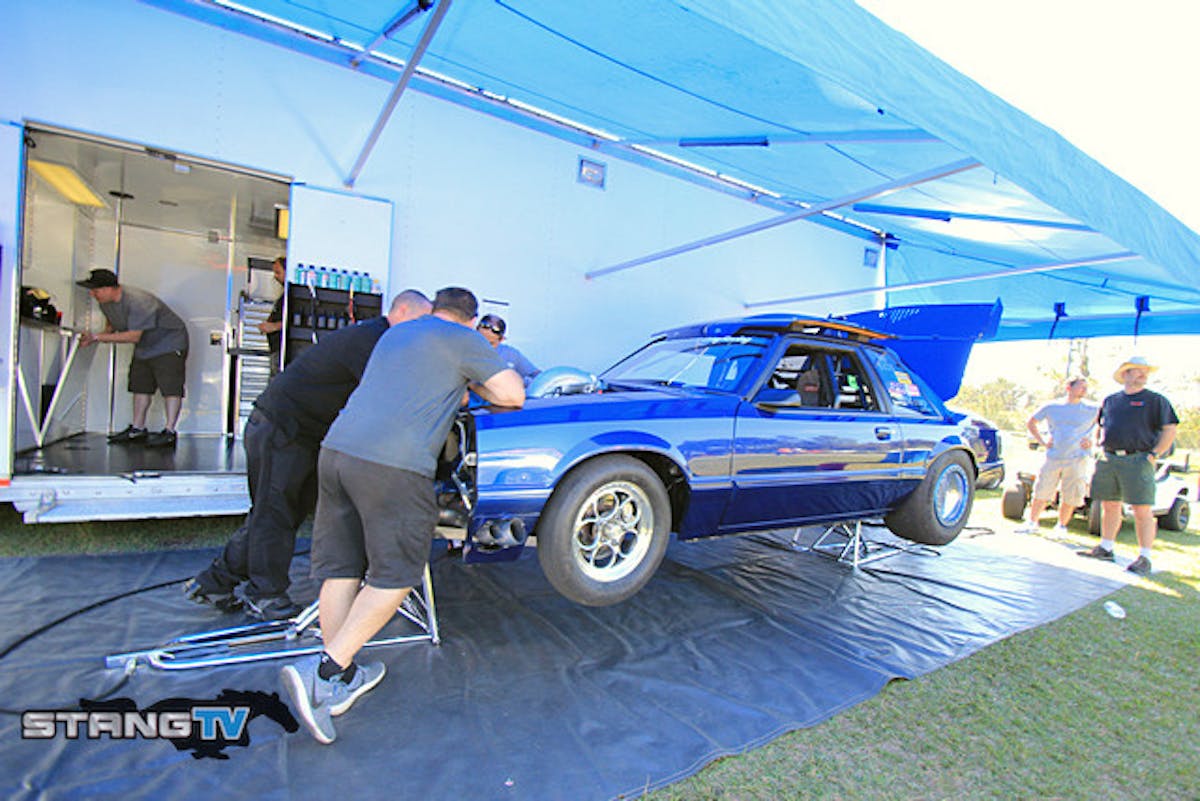 Manny Buginga ripped off a 4.58 at 160 MPH in his first full pass to the eighth mile in the car during today's test session. He qualified second with a 4.87 at 117 after clicking it early.