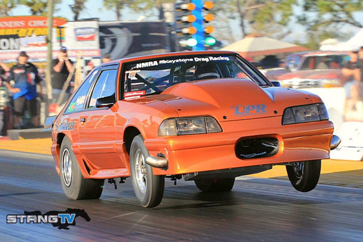 Adam Arndt leads Edelbrock Renegade by a substantial margin with a 7.481 at 181 with five cars making it for round one qualifying today.