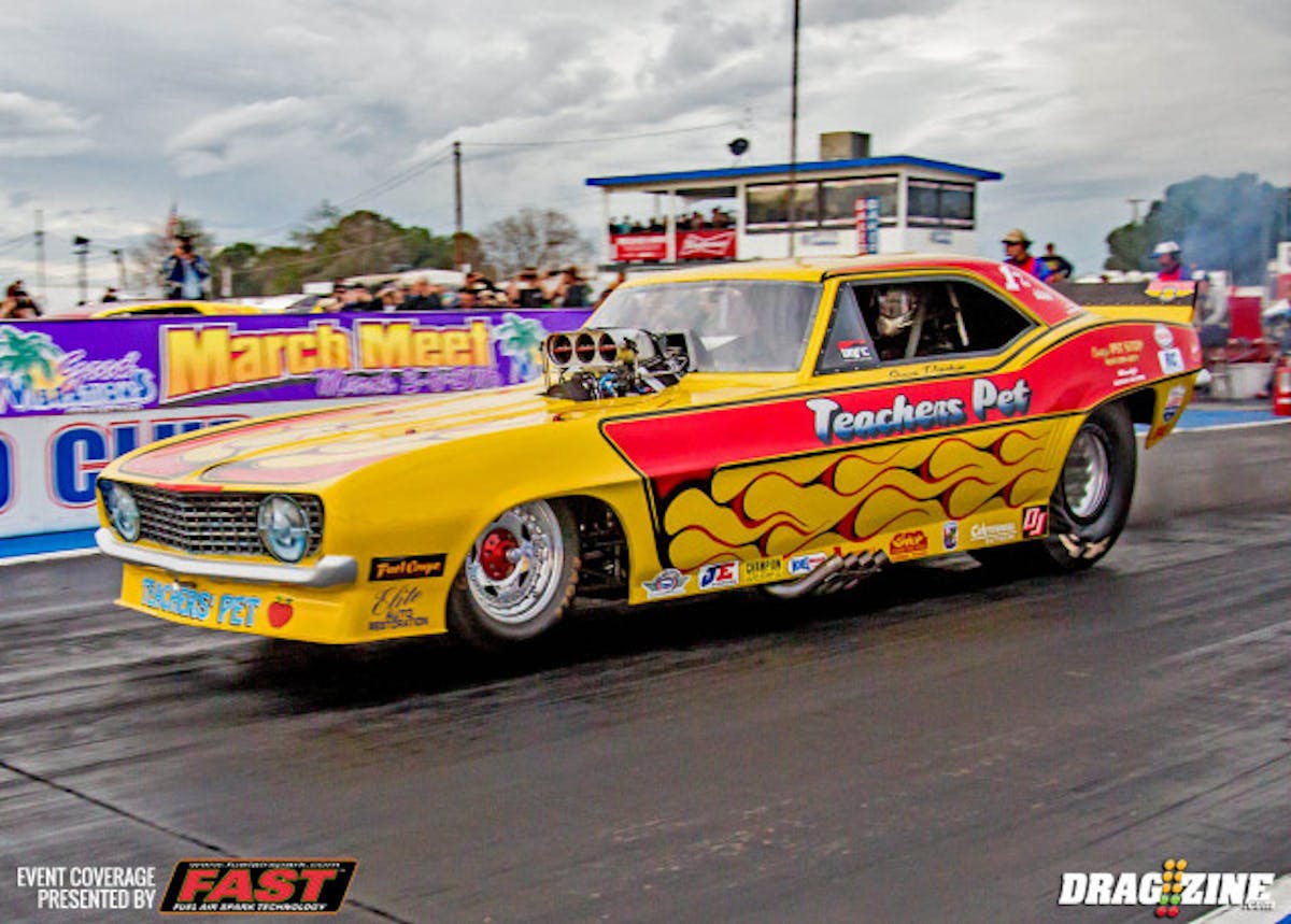 Steven Densham held onto the top spot with his run of 5.644 et at 253.99 mph