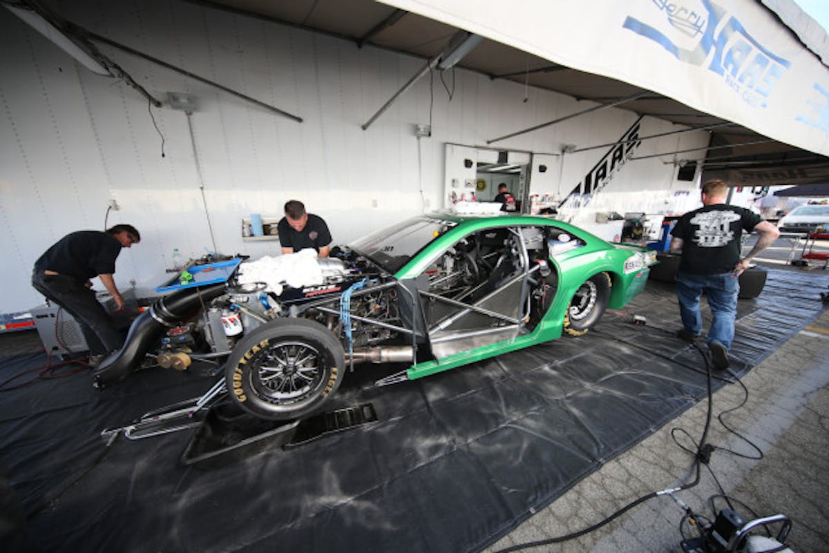 Part-time racer Aaron Strong benefited from a friendship with Richard Freeman of Elite Motorsports, which allowed him to compete at Pomona with an Elite engine.